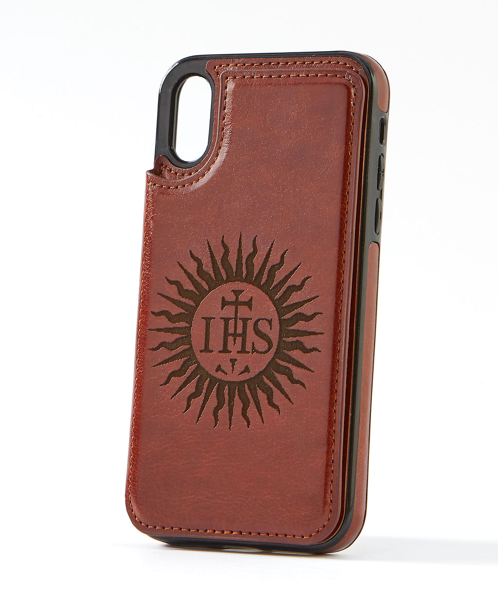 Sunburst Brown Leather Wallet Case for iPhone XR