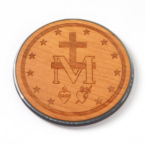 Miraculous Medal Cherry Wood Wireless Charger
