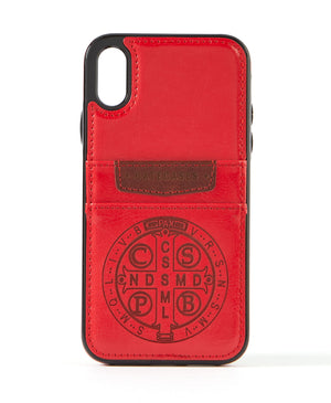 Benedictine Red Leather Card Case for iPhone X/XS