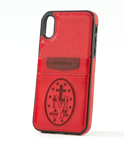 Miraculous Medal Red Leather Card Case for iPhone XR