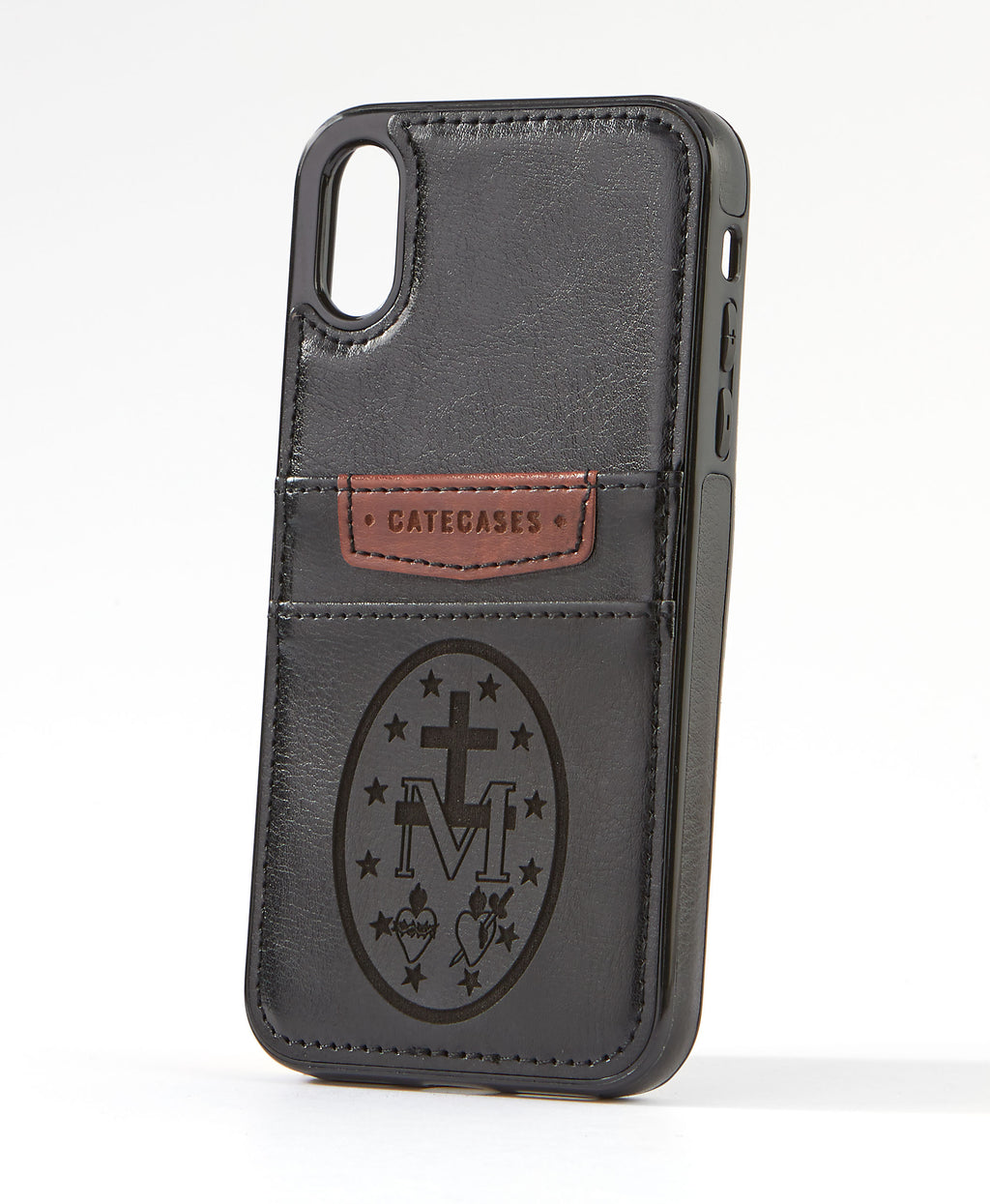 Miraculous Medal Black Leather Card Case for iPhone X/XS